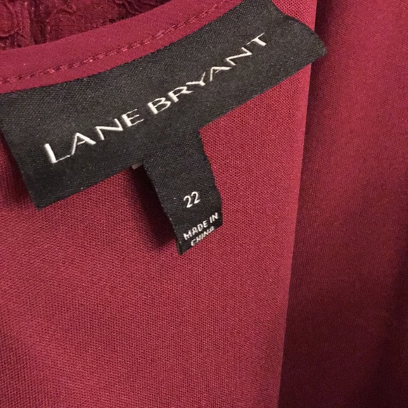 22W Lane Bryant Fit and Flare Lace Illusion Dress with High-Low Hemline - Picture 12 of 17